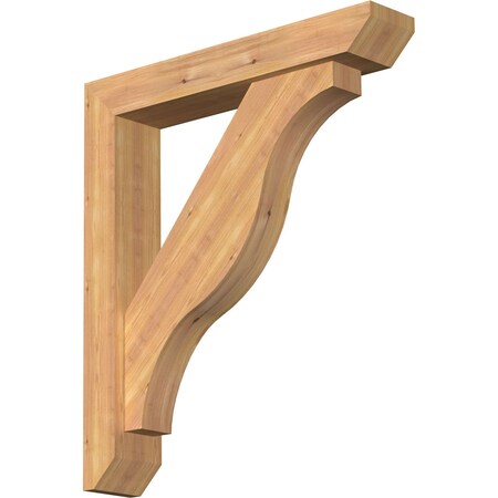 Ekena Millwork Funston Slat Smooth Bracket w/ Offset Brace, Western Red Cedar, 5 1/2"W x 30"D x 34"H BKT0604X30X34FST06SWR